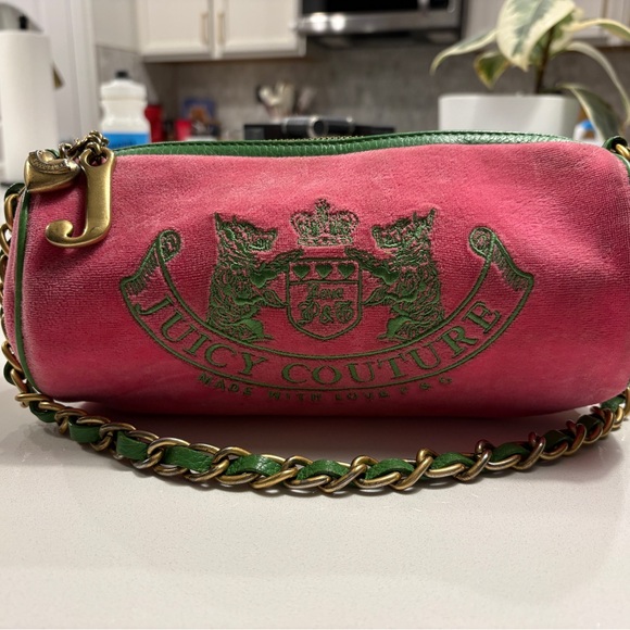 Juicy Couture Handbags - Juicy Couture Velour Pink and Green Women's Bag